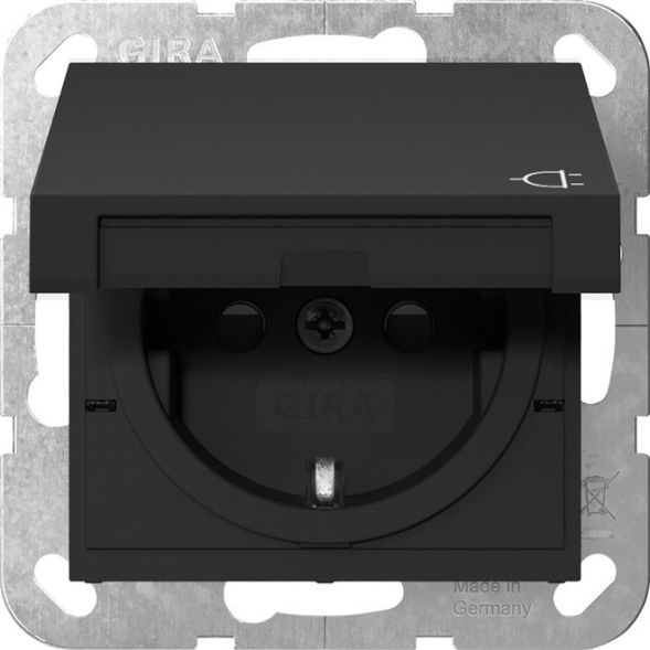 Gira 4414005 KD+SH System 55 sw with SCHUKO socket