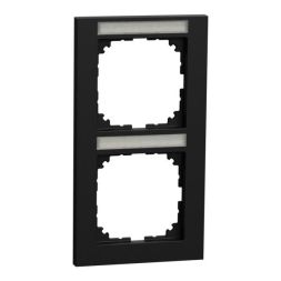 MERTEN MEG4022-3603 2-way label vertical black M-Pure frame