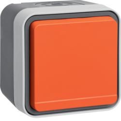 Berker 47403527 SCHUKO socket with orange hinged coverAP Berker W.1 grey/light grey matt