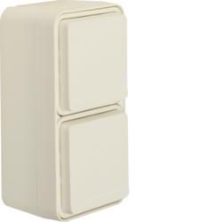 Berker 47703522 SCHUKO socket 2-way vertical with hinged cover AP polar white matt Berker W.1