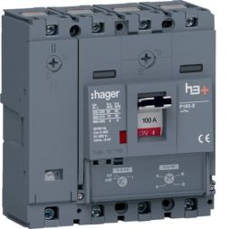 Hager HES101DC h3+ P160 4P4D 100A 70kA circuit breaker