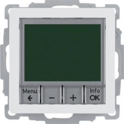 Berker 20446089 Temperature controller, normally open, with central piece, time-controlled polar white including Berk