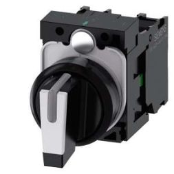 Siemens 3SU1100-2BL60-1NA0 toggle switch illuminated 22mm round black white