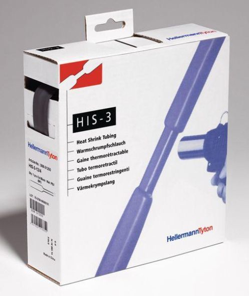 HellermannTyton 308-31200 HIS-3-12/4-PEX-BK heat shrink tubing