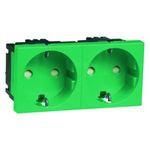 Hochköpper 00402611 D 6212.42 EMS SI 2-way green socket SCHUKO