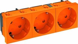 OBO Bettermann 6120125 33° 3-f. 250V 10/16A pure orange RAL2004 socket SCHUKO