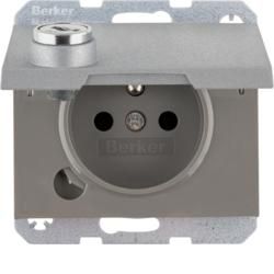 Berker 6765117003 K.1 aluminum matt lacquered socket
