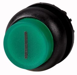 Eaton M22S-DLH-G-X1 illuminated pushbutton, raised, green I, momentary, 216978