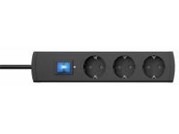 Kopp 233105008 UNOversal Plus 3-way anthracite 1.4m ÜS power strip