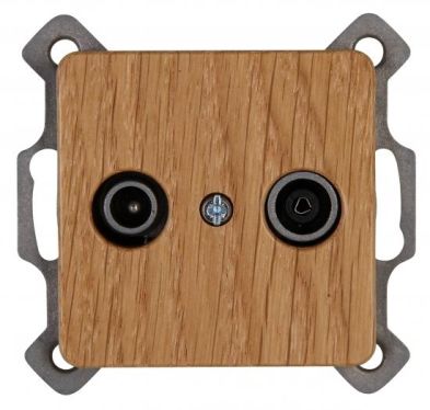 Kopp 917030088 antenna socket 2f MILANO, oak