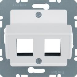 Berker 14631909 Central plate for AMP Modular Jacks polar white, matt/velvet Central plate system