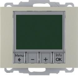 Berker 20447104 Temperature controller, normally open, with central piece, time-controlled stainless steel, painted