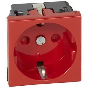 Legrand 077214 socket SCHUKO MOSAIC cod. SK 2mod rt , (red)