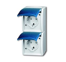 Busch-Jaeger 20-02 EBW-53 SCHUKO® socket, with increased contact protection grey/blue-green