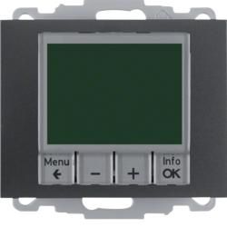 Berker 20447106 Temperature controller, normally open, with central piece, time-controlled anthracite, matt Ber