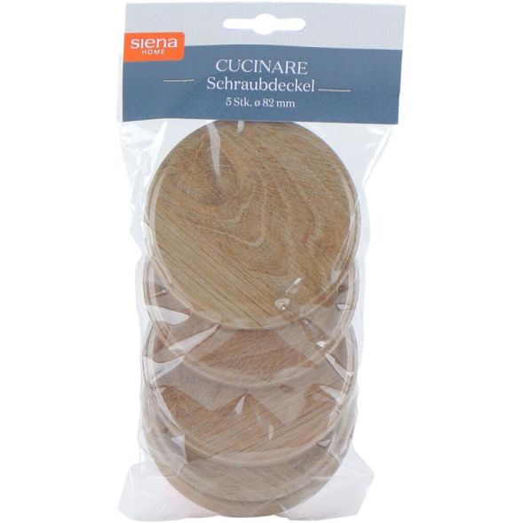 Siena Home 00062712 Lid CUCINARE 5pcs/82mm metal, wood look for TO82mm