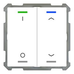 MDT BE-TAL63T2.D1 KNX push button sensor Light 63 with temperature sensor | 2-way, IO, arrows | studio white glossy