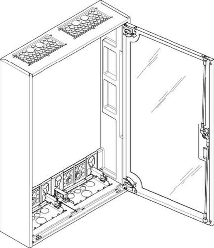 ABN 2x4 row empty with viewing door ESPRO flat distributor AP T: 160mm (ML24TS)
