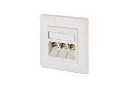 METZ CONNECT 3xRJ45 E-DATModul Cat.6A 3x8 (8) UP data connection box pure white, 1309131002-E