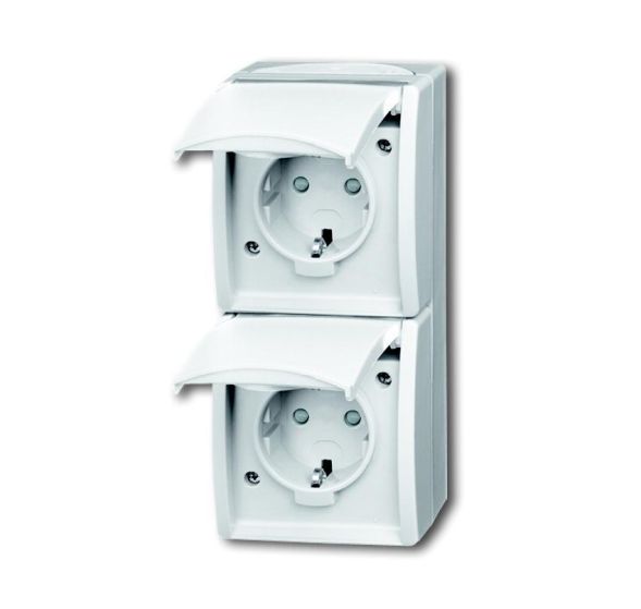 Busch-Jaeger 20-02 EBW-54 SCHUKO® socket, with increased contact protection alpine white