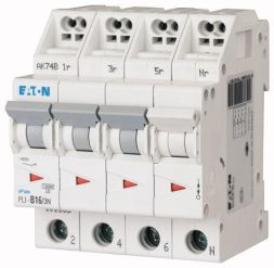 Eaton PLI-C16/3N circuit breaker, 16A, 3p+N, C-Char , 101342