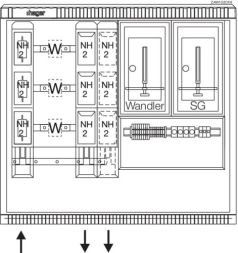 Hager ZAW102CK9 transformer measuring cabinet 250A TN- S network 315x1110x1005