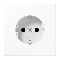 Jung LS1520NKIWW SCHUKO socket, 16 A 250 V ~, without claws, integrated increased contact protection, SAFETY+, Duroplast, LS series, alpine white