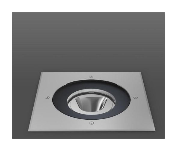 RZB 641289.000 26W 3000K 245x245 asym. stainless steel LED recessed floor spotlight