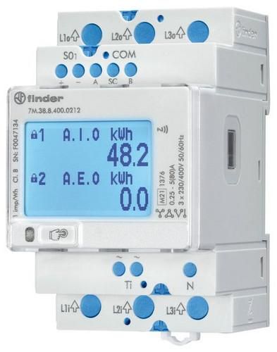 Finder 7M.38.8.400.0212 LCD MODBUS S0 NFC MID energy meter