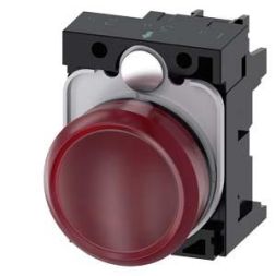 Siemens 3SU1103-6AA20-1AA0 indicator light 22mm round red lens smooth