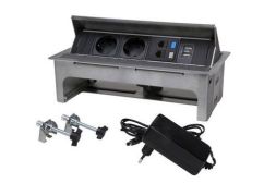 Kopp 939676017 VersaNET brushed stainless steel SCHUKO socket