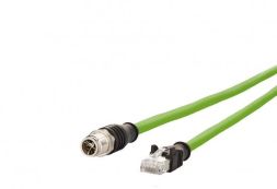 METZ CONNECT M12 connector straight 8-pin X-coded 2.0m connection cable, 142M2X15020