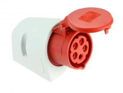 Kopp 101600002 CEE wall socket 5p, 16A, IP44, red