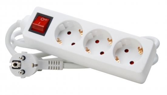 Kopp 129713007 TSD 3-way 1.5qmm supply cable 1.4m BS aw power strip