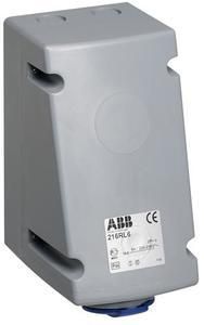 ABB Stotz-Kontakt 216RL9, surface-mounted wall socket, 16 A, IP44 6h, 3P+E, 600-690 V, 50+60Hz, black, 2CMA168389R1000