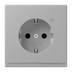 Jung LC1520-OLNW204 SCHUKO socket, 16 A 250 V ~, with LED orientation light, integrated increased contact protection, SAFETY+, LS series, grey middle ( LC32012 )
