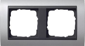 Gira 021206 2-way cover frame for anthracite Gira Event color aluminum