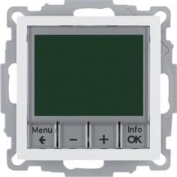 Berker 20448989 Temperature controller, normally open, with central piece, time-controlled polar white, glossy