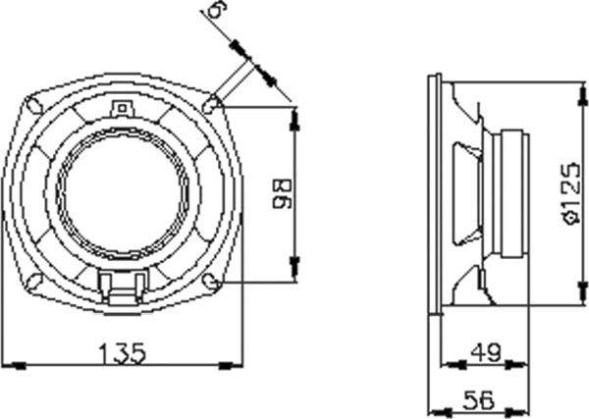 WHD 134-135-02-001-00 PM 135/2-8 loudspeaker chassis