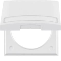 Berker 919882502 Frame 1-way with hinged lid and labelling field polar white, glossy Integro F