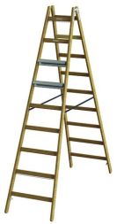 PROTEC.class PHSSLASE29 PHSLAE29 + aluminum steps one-sided 2x9 wooden stepladder