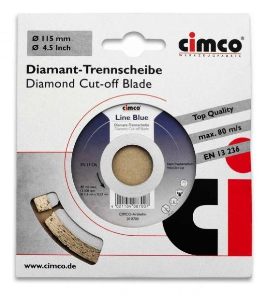 Cimco 208704 line blue 180mm diamond cutting disc