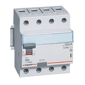 Legrand 411819 FI/LS switch TX3 63A 4P 100MA A-HPI AG