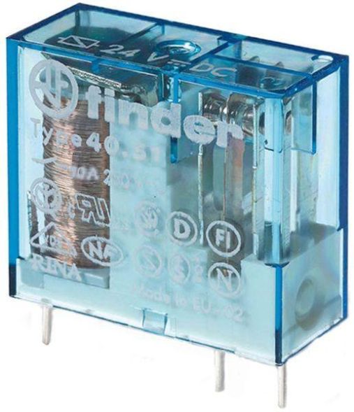 Finder 40.51.9.009.0000 1 changeover contact for 10 A coil 9 V DC plug-in/print relay