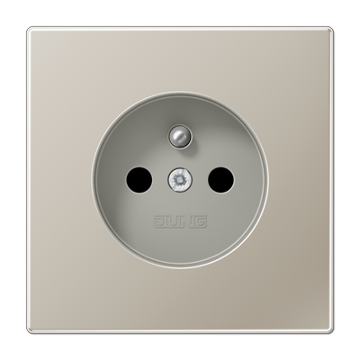Jung ES1520FKI socket, French/Belgian system, 16 A 250 V ~, without claws, integrated increased contact protection, SAFETY+, LS series, stainless steel