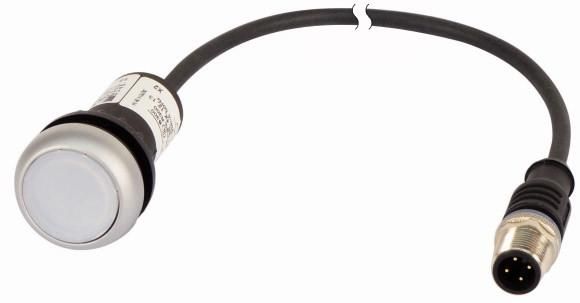 Eaton C22-DL-W-K10-24-P1 white illuminated pushbutton, 185556