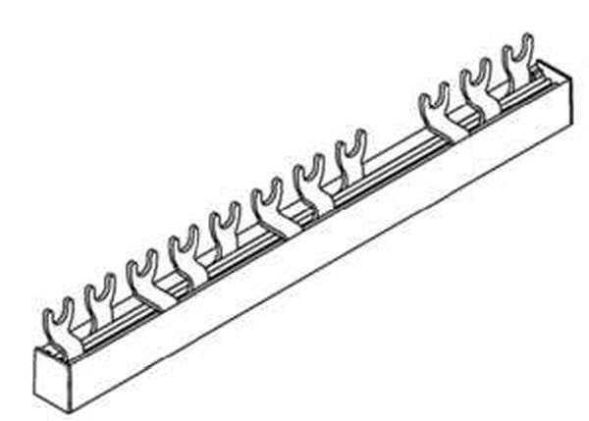 Pollmann 2219312 G-3L-FI4/8-210/16MFC FI 4-pin+8TE (12TE) fork phase busbar