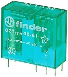 Finder 40.61.6.024.4000 with one coil 1 changeover contact for 16A coil 24V bistable print relay