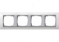 Gira 0214806 4-way cover frame for color Alu Gira Event pure white