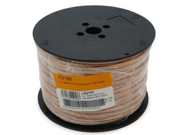 Televes LS275T 2x0.75 mm transparent 100m reel speaker cable